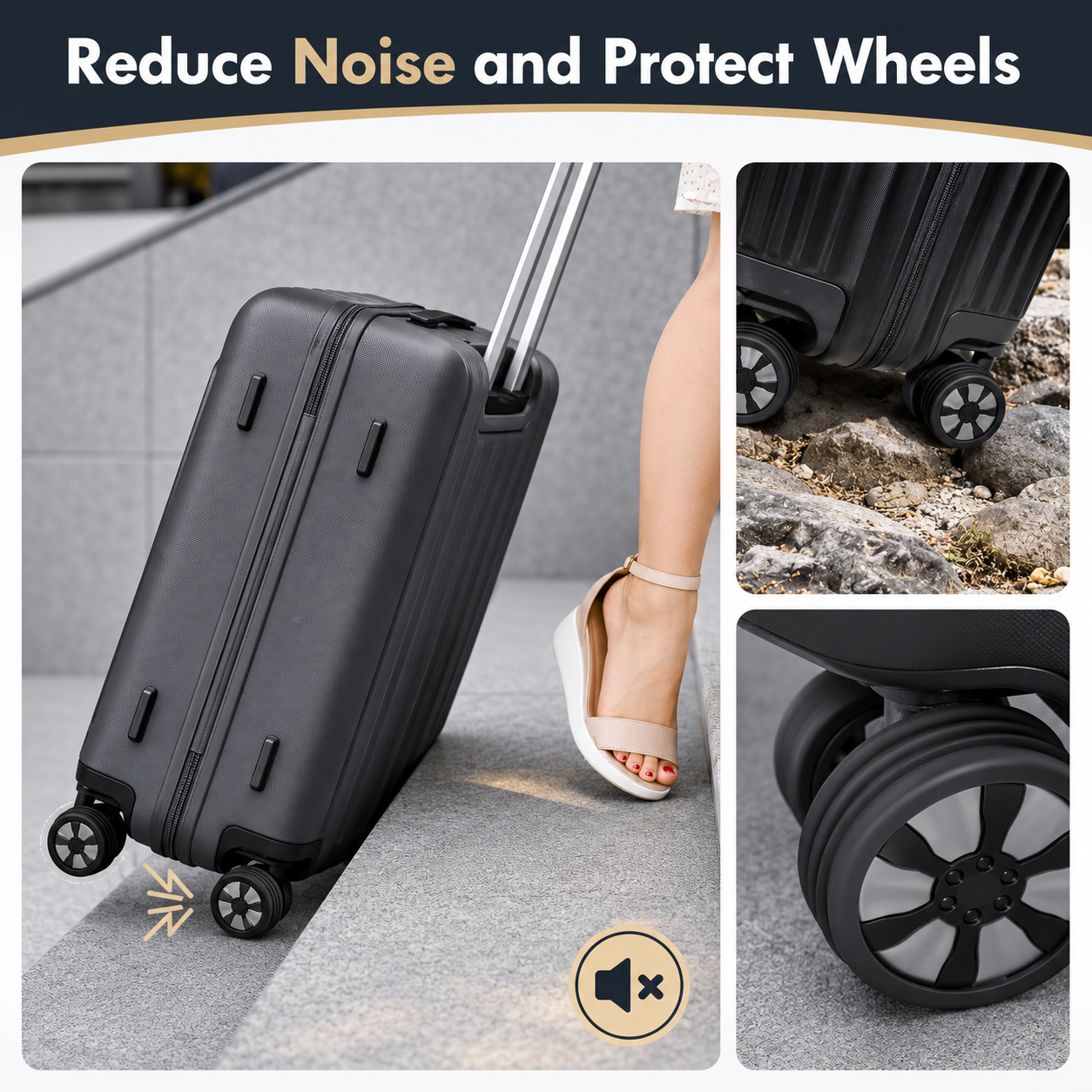 [8 PCS SET] Silicone Suitcase Wheel Cover Protectors
