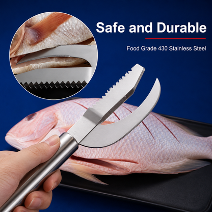 3 in 1 Stainless-Steel Fish Scale Scraper (Extra Scraper Free)