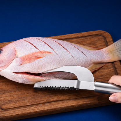 3 in 1 Stainless-Steel Fish Scale Scraper (Extra Scraper Free)