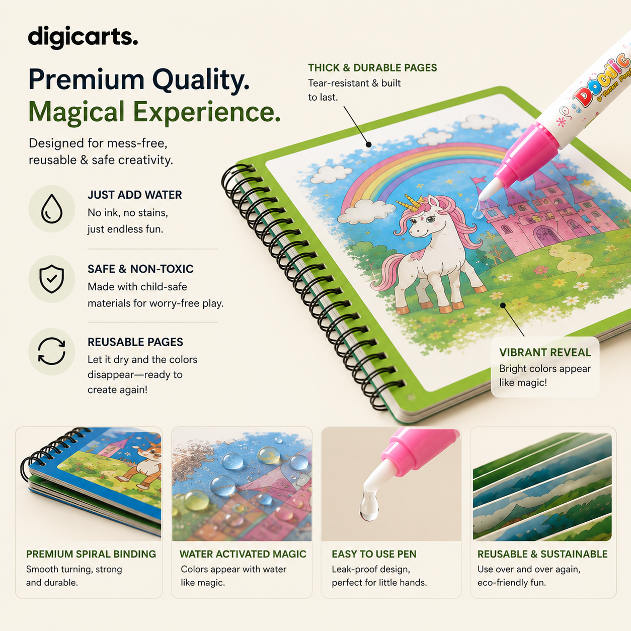 Magic Water Adventure Book with Refillable Pens [BUY 1 GET 3 FREE]