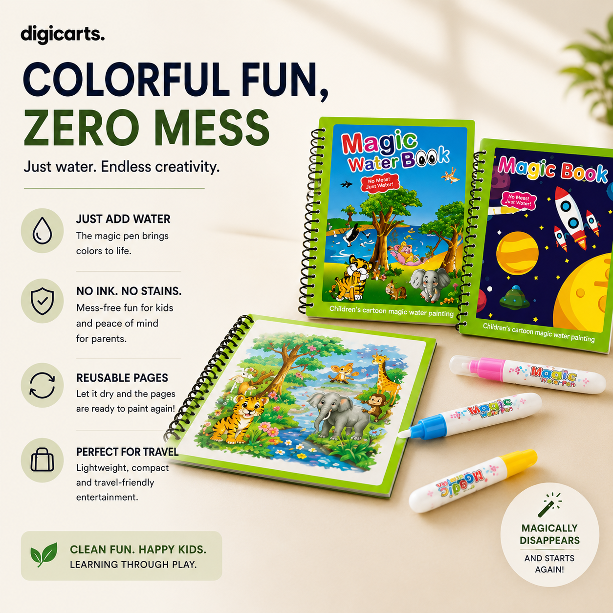 Magic Water Adventure Book with Refillable Pens [BUY 1 GET 3 FREE]
