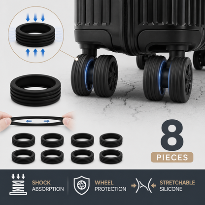 [8 PCS SET] Silicone Suitcase Wheel Cover Protectors