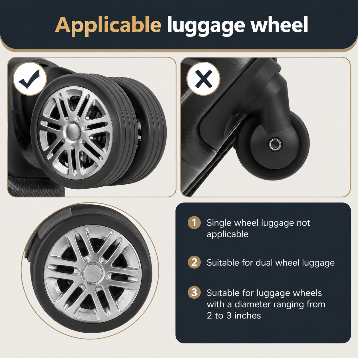 [8 PCS SET] Silicone Suitcase Wheel Cover Protectors